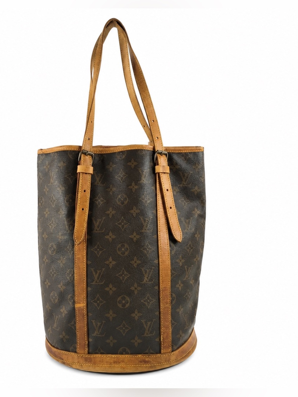Louis Vuitton Bucket GM Tote in Brown & Tan